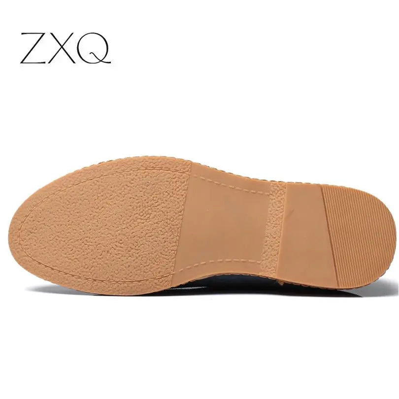 Suede Oxfords Men Leather Shoes - GLR SHOPPING