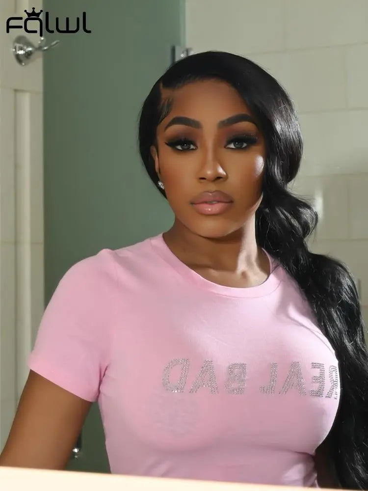 O Neck Diamond Crop Tops - GLR SHOPPING