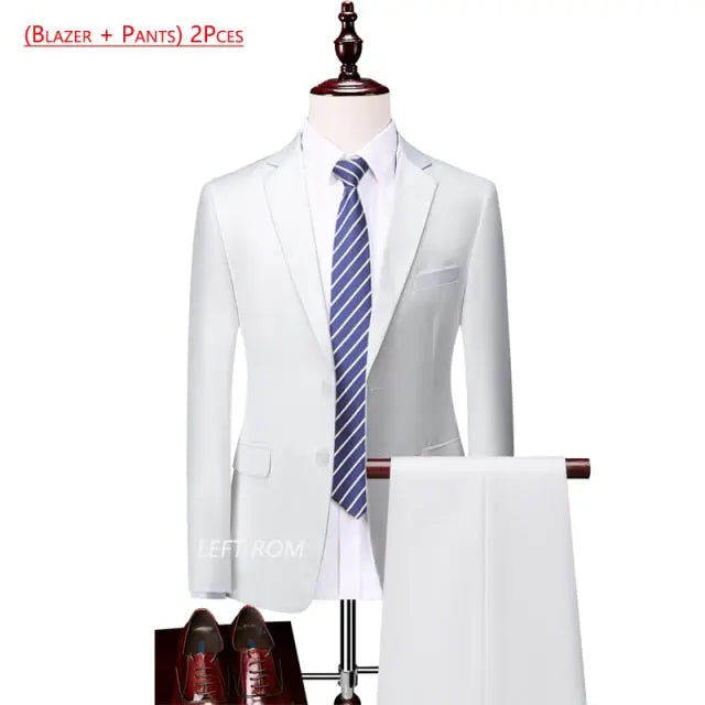Pure Color Men's Business Suit - GLR SHOPPING