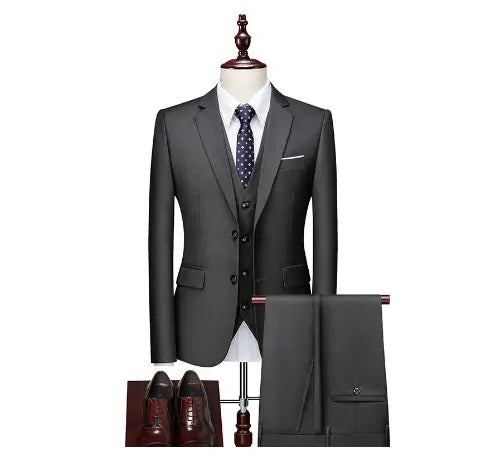 Pure Color Men's Business Suit - GLR SHOPPING