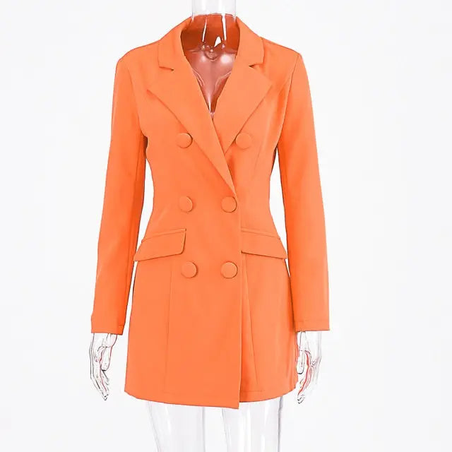 Long Sleeve Sim Blazer Dress - GLR SHOPPING
