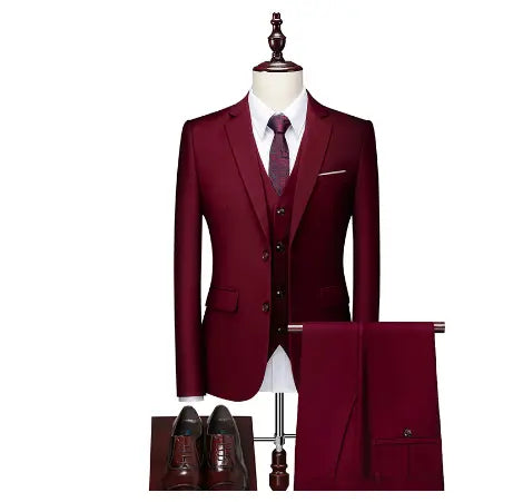 Pure Color Men's Business Suit - GLR SHOPPING