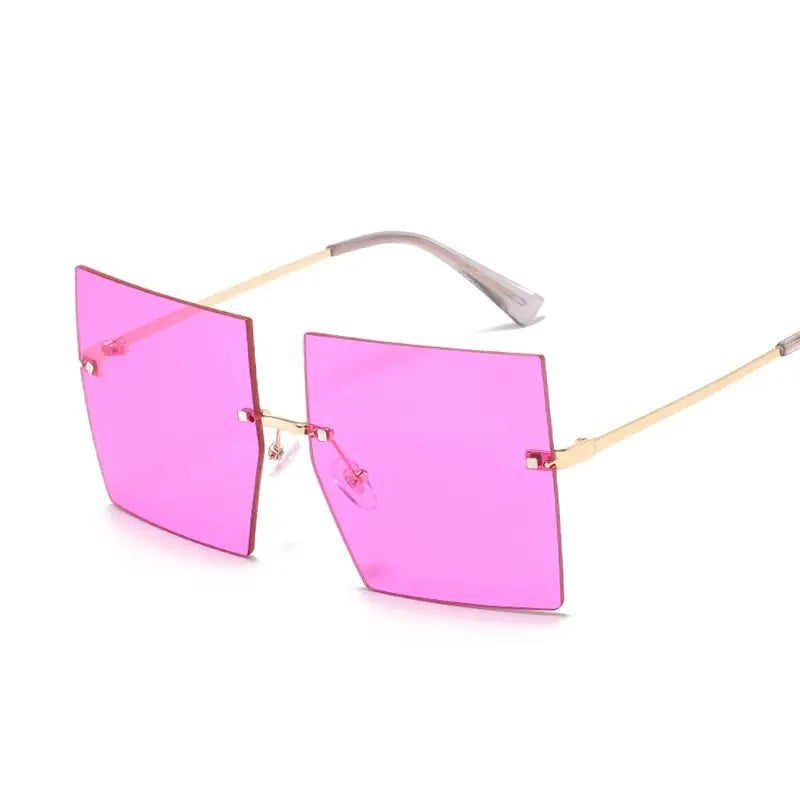 Oversized Rimless Square Sunglasses - GLR SHOPPING