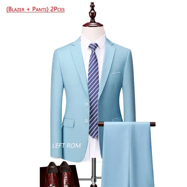 Pure Color Men's Business Suit - GLR SHOPPING