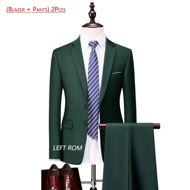 Pure Color Men's Business Suit - GLR SHOPPING