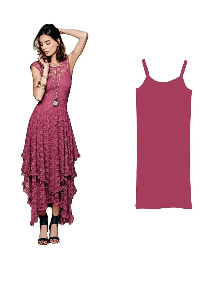 Asymmetric Hem Lace Dress - GLR SHOPPING