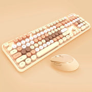 Wireless Candy Color Round Keycap Keyboard Set - GLR SHOPPING