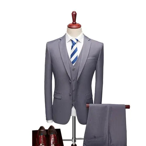 Pure Color Men's Business Suit - GLR SHOPPING