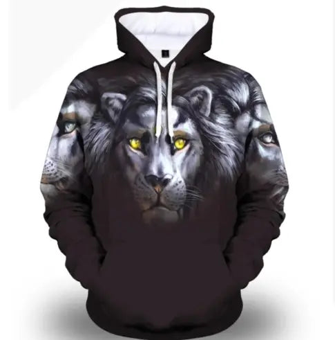 Lion - White Tiger Hoodies - GLR SHOPPING