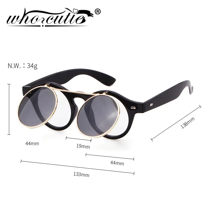Round Flip Up Sunglasses - GLR SHOPPING