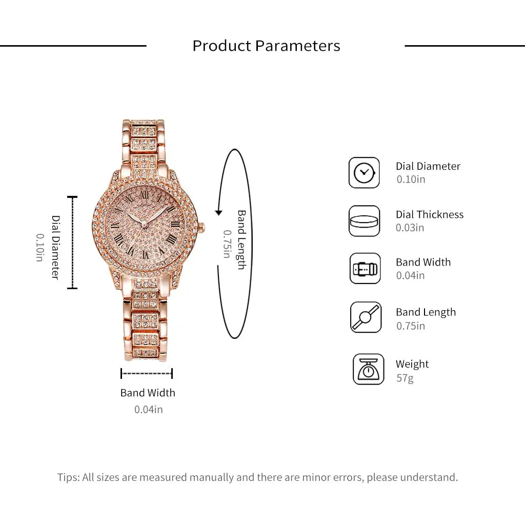 Diamond Crystals Watch and Bracelet Set - GLR SHOPPING
