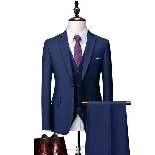 Pure Color Men's Business Suit - GLR SHOPPING