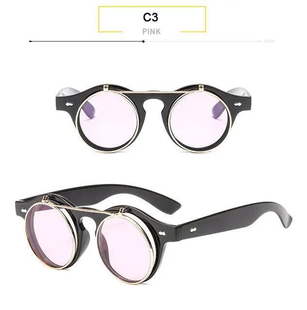 Round Flip Up Sunglasses - GLR SHOPPING