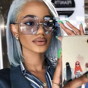 Oversized Rimless Square Sunglasses - GLR SHOPPING