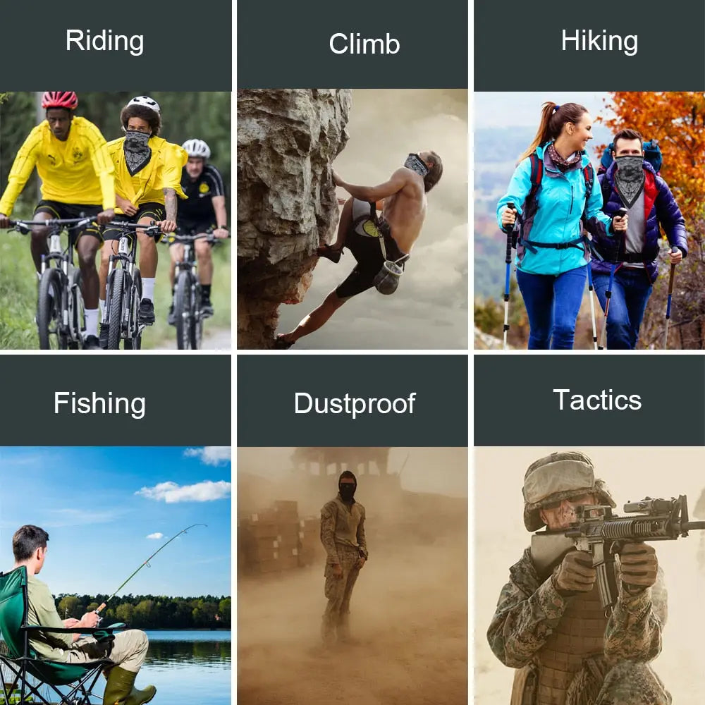 Men Girl Breathable Sport Red Skull Bandana Scary Face Ski Triangle Scarf Fishing Hiking Running Neck Gaiter Cover Headband Thin - GLR SHOPPING