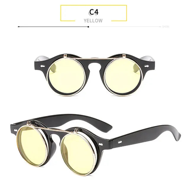 Round Flip Up Sunglasses - GLR SHOPPING