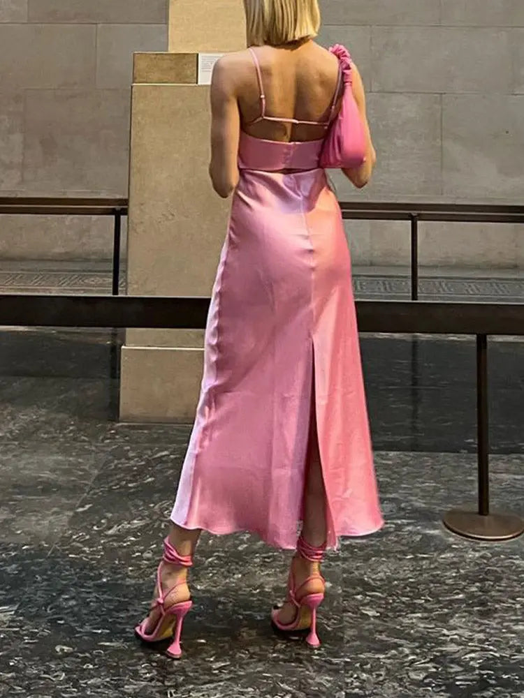 Satin Sleeveless Dress - GLR SHOPPING