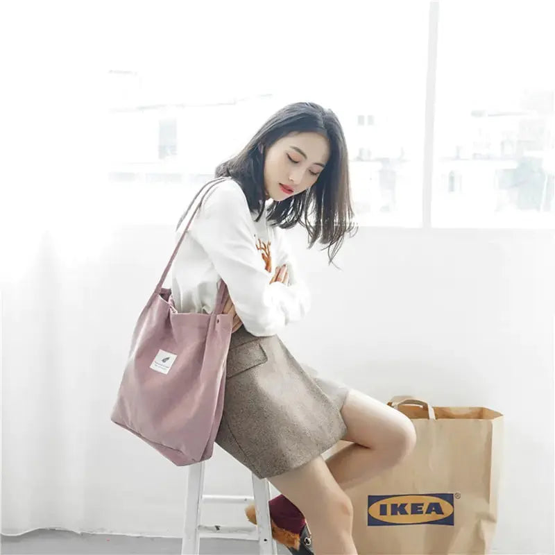 Women Corduroy Canvas Shoulder Bags - GLR SHOPPING
