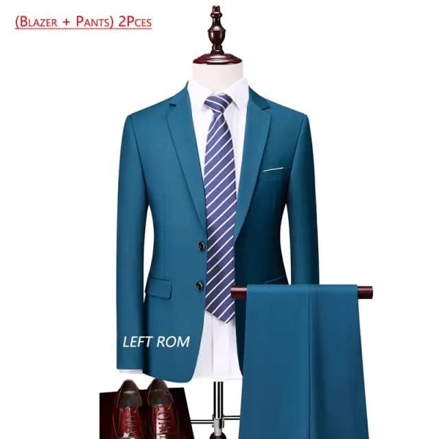 Pure Color Men's Business Suit - GLR SHOPPING