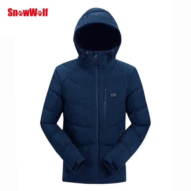 Men Winter Outdoor USB Infrared Heating Hooded Jacket - GLR SHOPPING