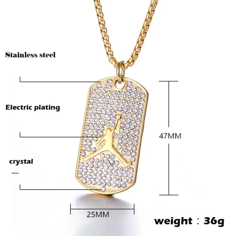 Luxury Hip Hop Diamond Set with Basketball Pendant Necklace - GLR SHOPPING