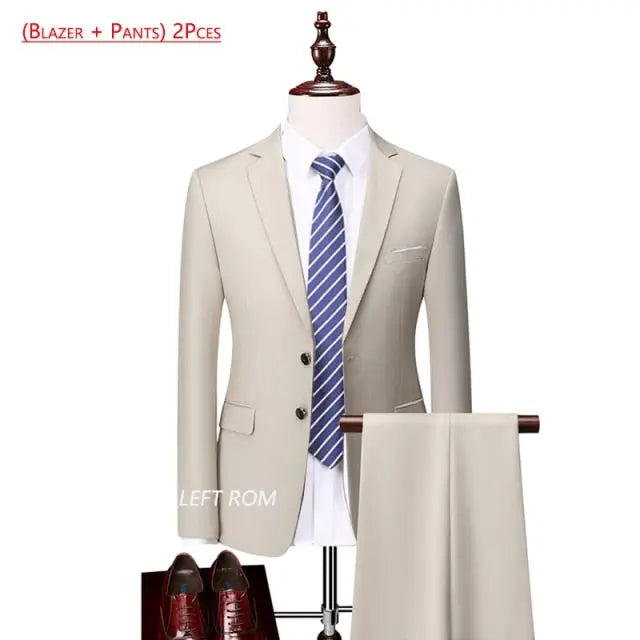 Pure Color Men's Business Suit - GLR SHOPPING