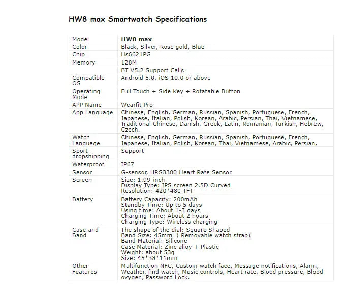 Smartwatch HW8 Max for Men - GLR SHOPPING