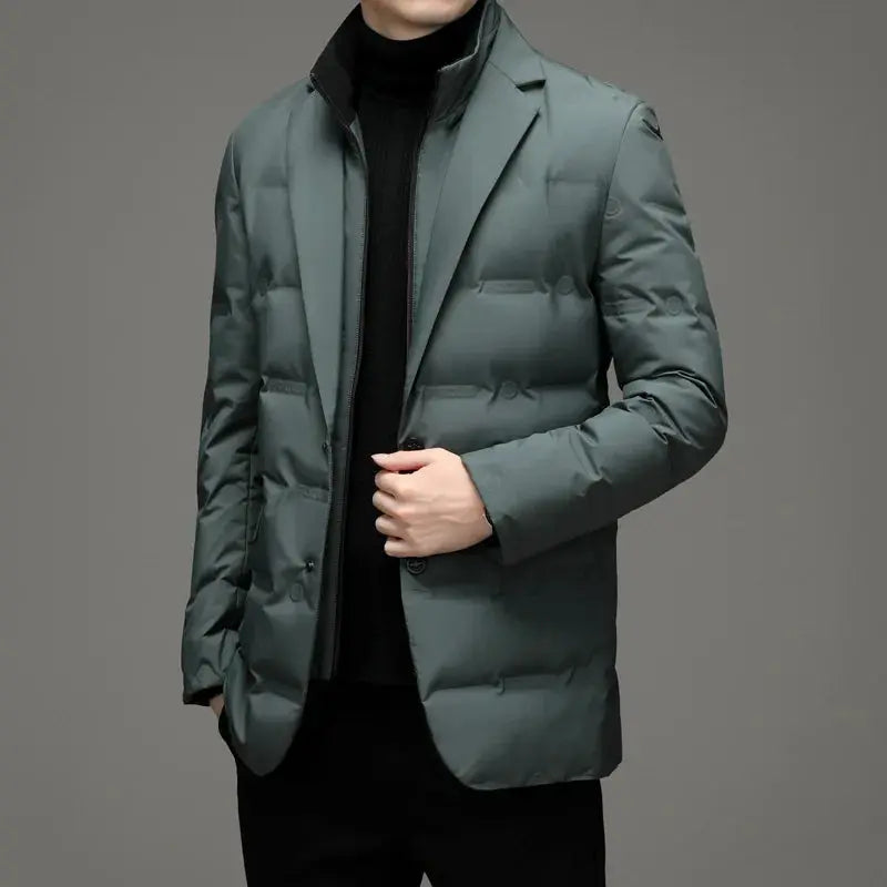 Men's Winter Fake Two-piece Warm Blazer - GLR SHOPPING
