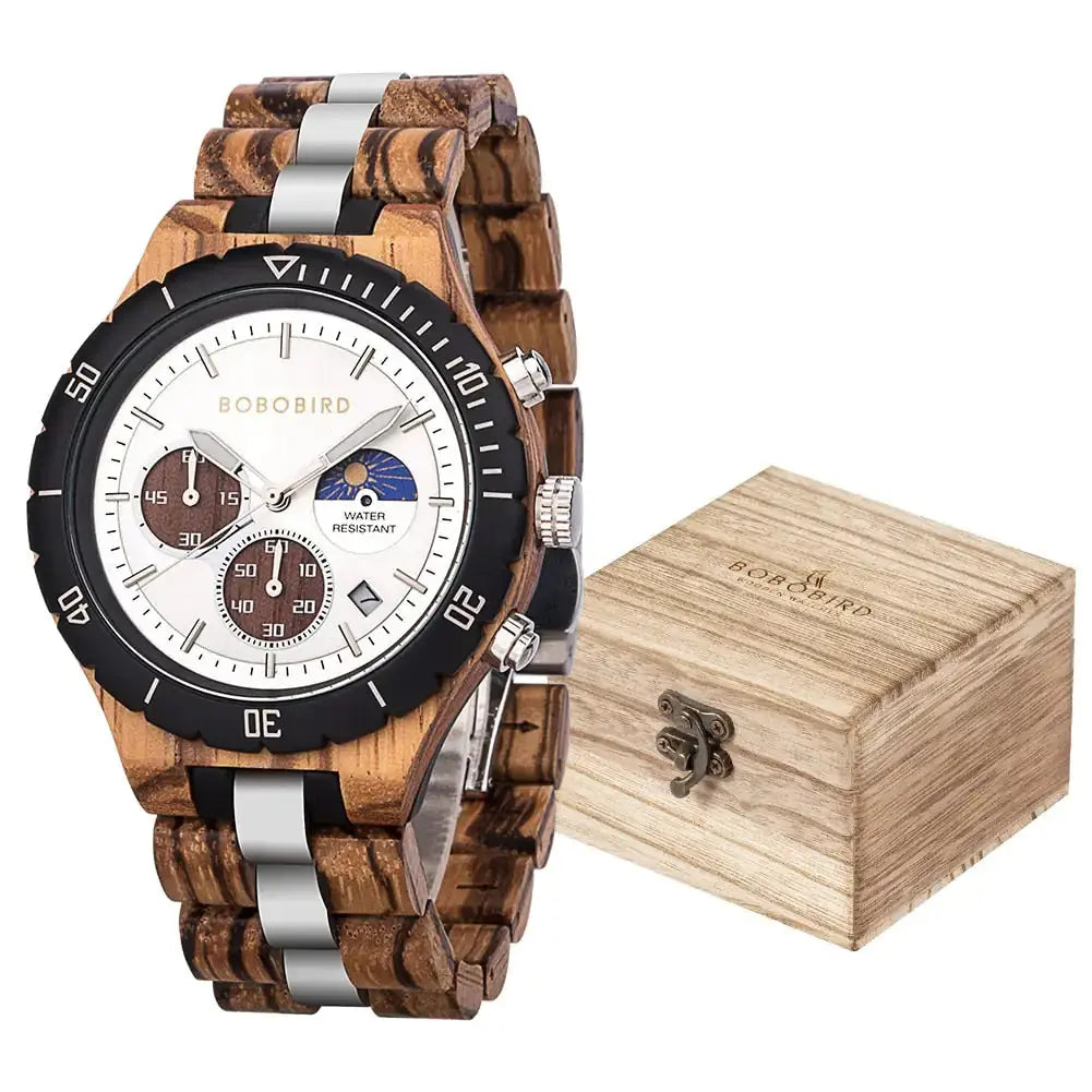 Luxury Wooden Chronograph Watch for Men - GLR SHOPPING