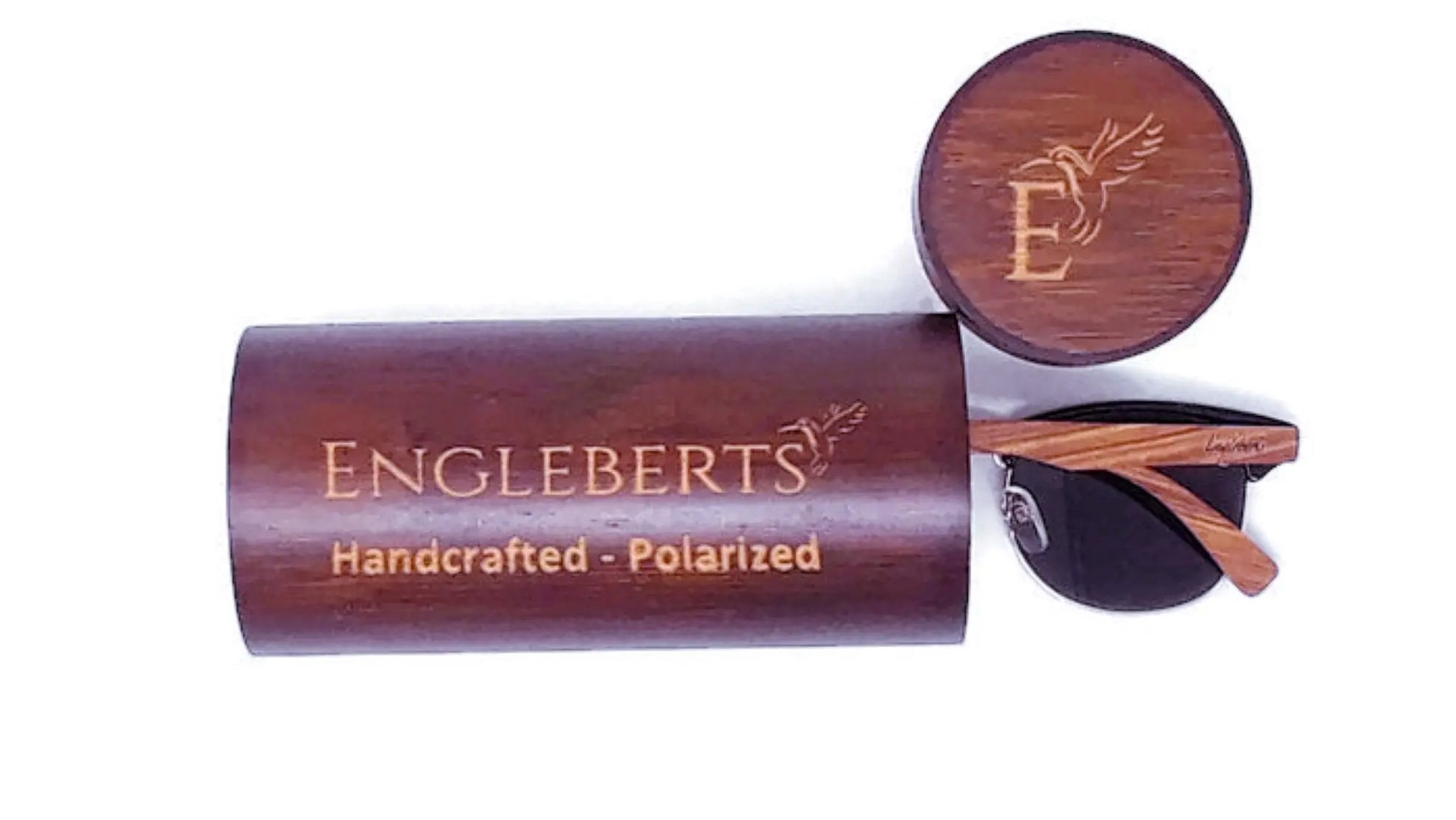 Real Walnut Wood Club Style Sunglasses With Bamboo Case, Polarized - GLR SHOPPING