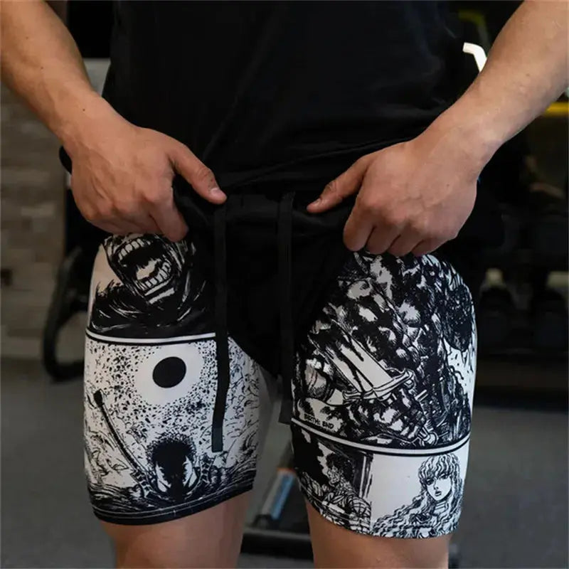 2 in-1 Compression Shorts for Men - GLR SHOPPING