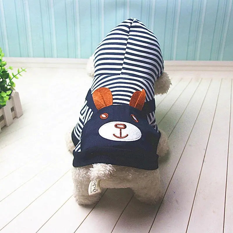Hoodie Style Striped Dog Winter Clothes - GLR SHOPPING
