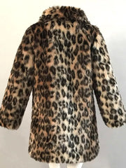 Leopard Print Faux Fur Coat Women 2022 Winter Long Sleeve Turn-down - GLR SHOPPING