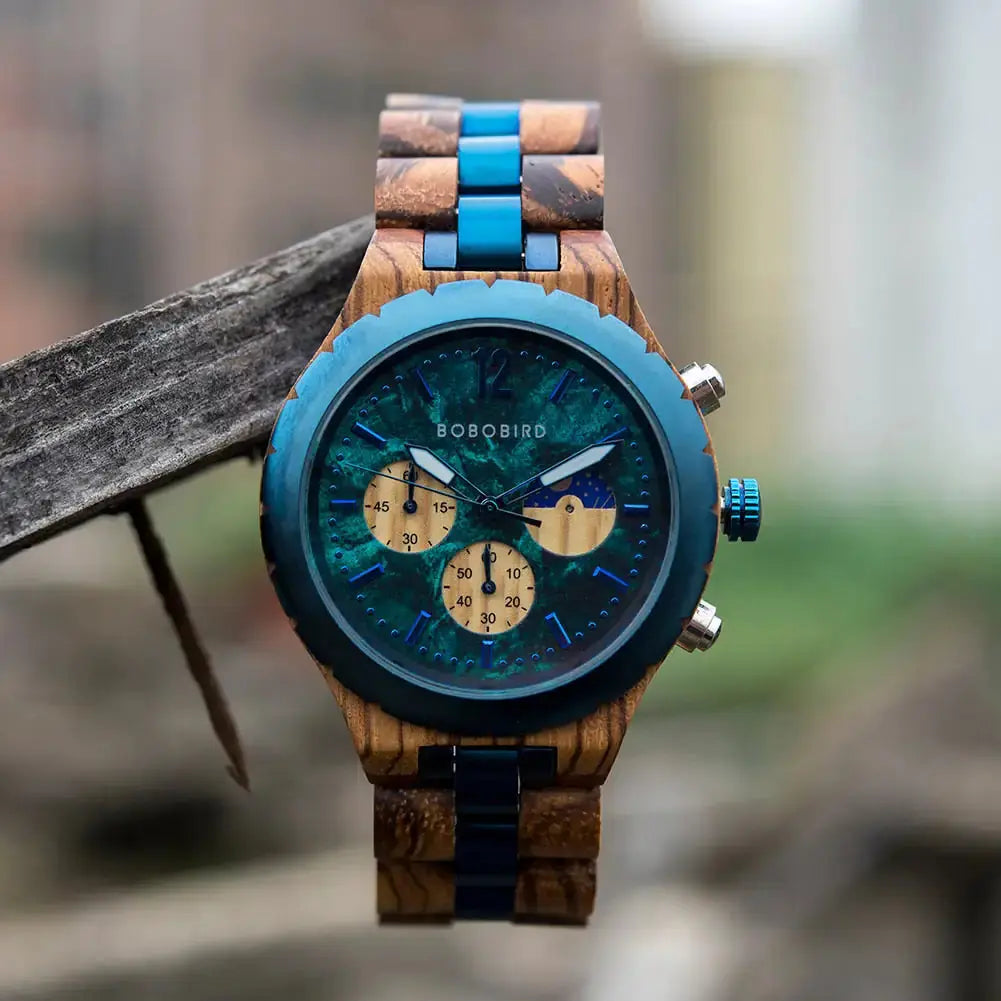 Luxury Wooden Chronograph Watch for Men - GLR SHOPPING