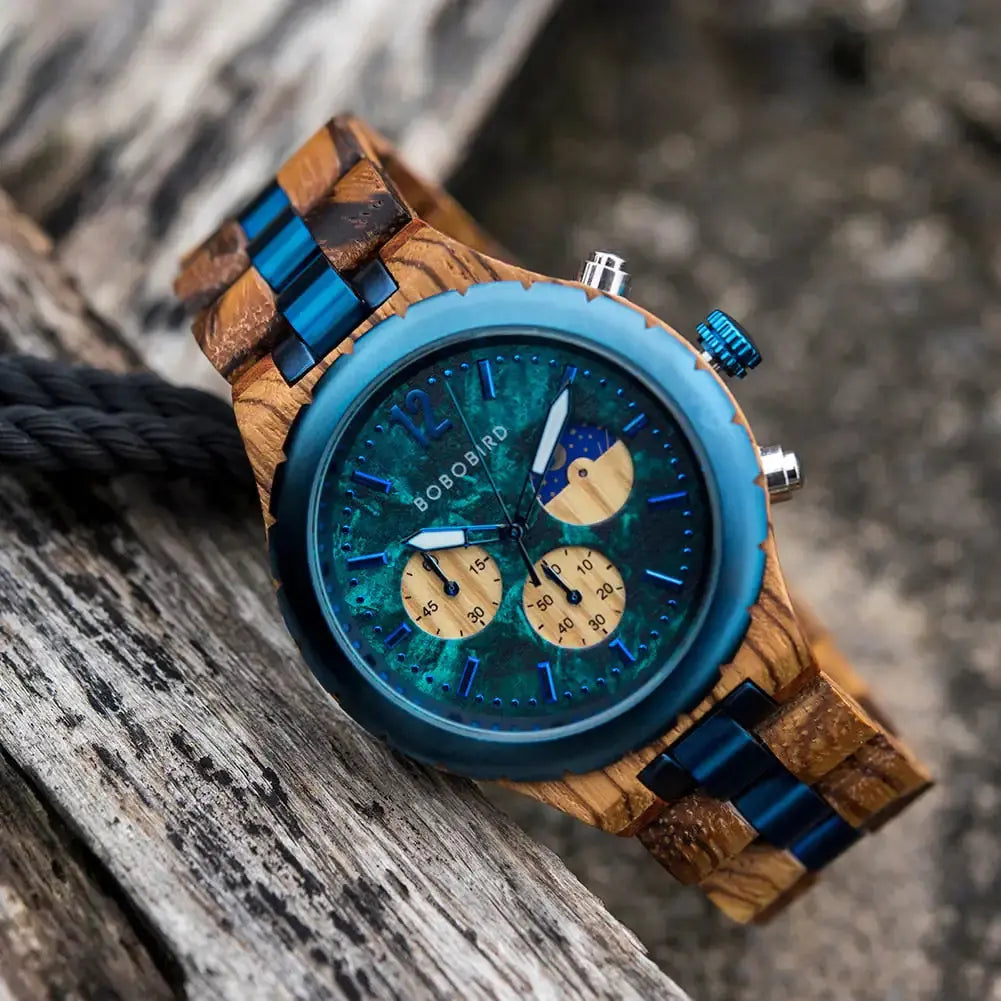 Luxury Wooden Chronograph Watch for Men - GLR SHOPPING