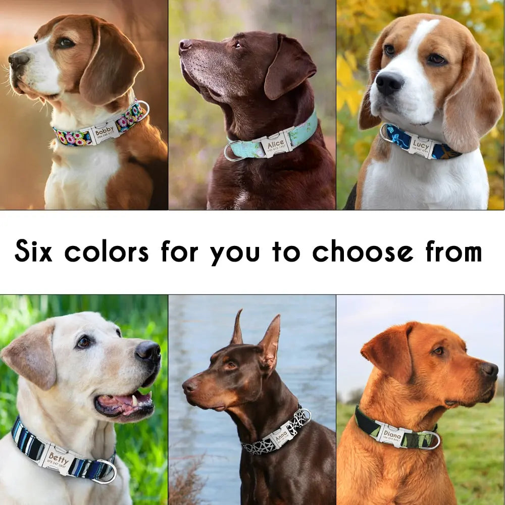 Dog Collar Personalized Nylon Pet Dog Tag Collar Custom Puppy Cat - GLR SHOPPING