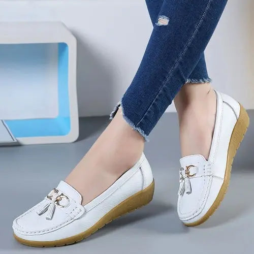 Women Flats Ballet Shoes Cut Out Leather Breathable Moccasins Women - GLR SHOPPING