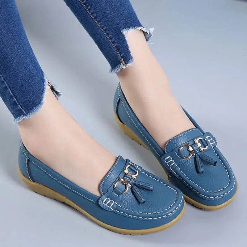 Women Flats Ballet Shoes Cut Out Leather Breathable Moccasins Women - GLR SHOPPING
