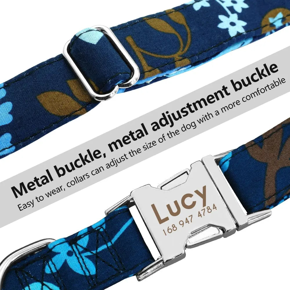 Dog Collar Personalized Nylon Pet Dog Tag Collar Custom Puppy Cat - GLR SHOPPING