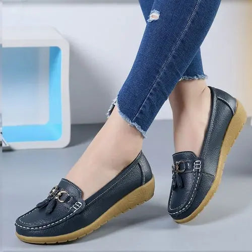 Women Flats Ballet Shoes Cut Out Leather Breathable Moccasins Women - GLR SHOPPING