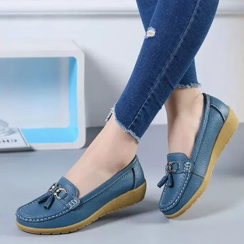 Women Flats Ballet Shoes Cut Out Leather Breathable Moccasins Women - GLR SHOPPING