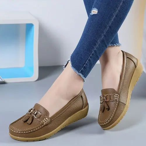 Women Flats Ballet Shoes Cut Out Leather Breathable Moccasins Women - GLR SHOPPING