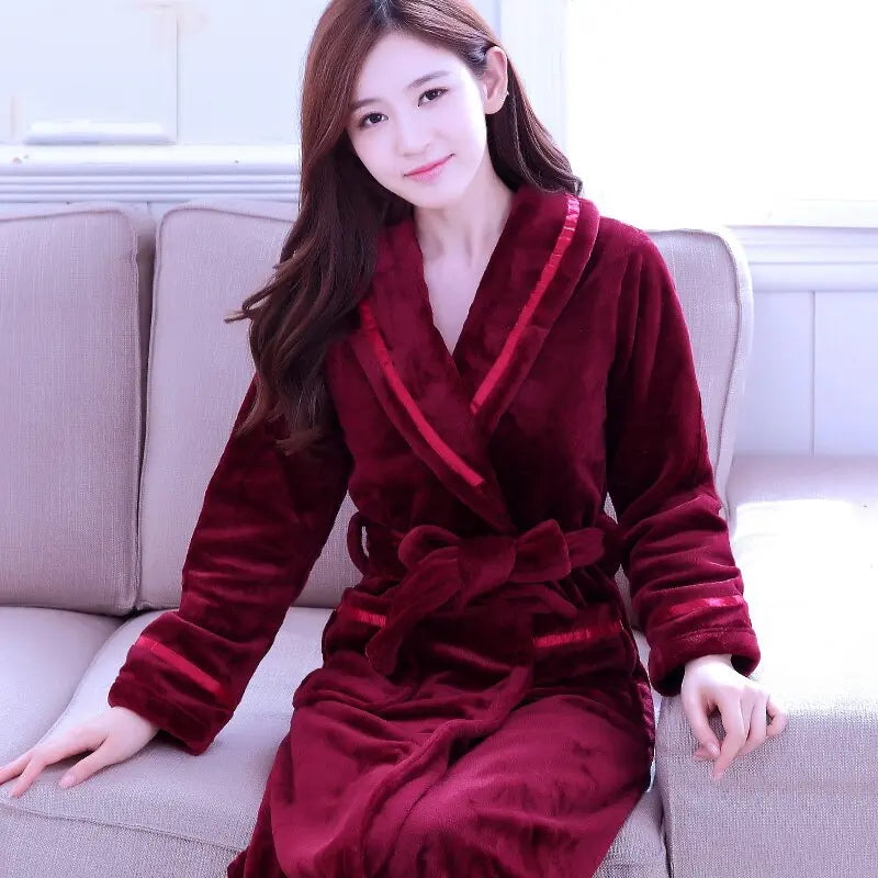Hotel Bathrobe Women Bathing Robe Fleece - GLR SHOPPING