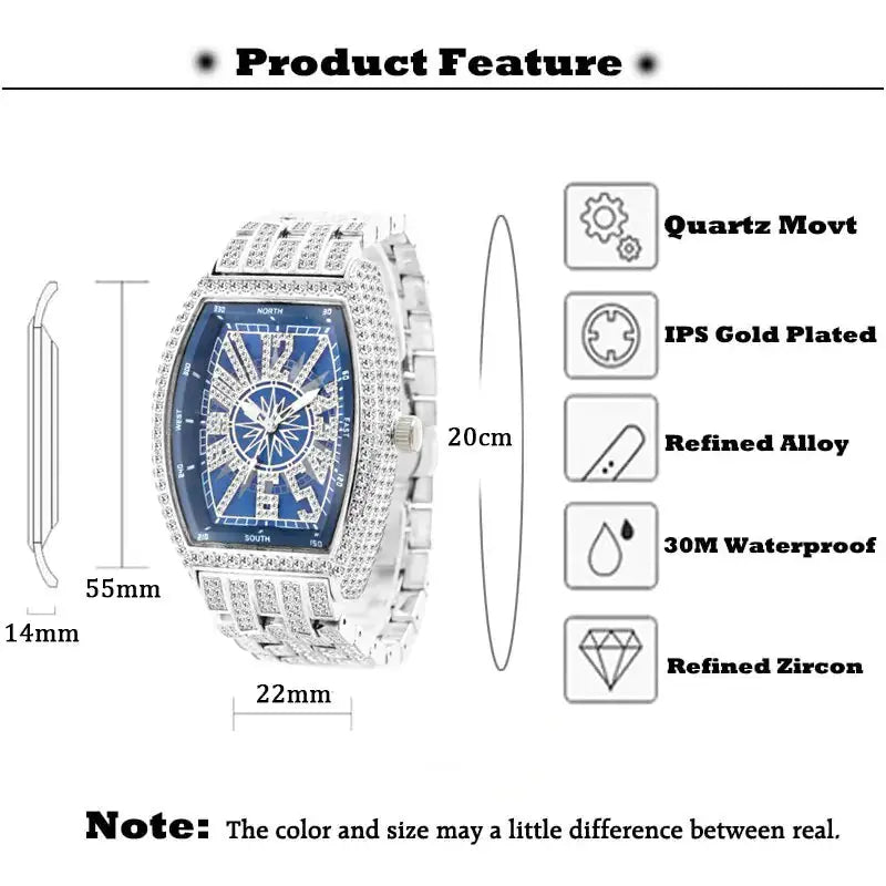 Iced Out Watch For Men - GLR SHOPPING
