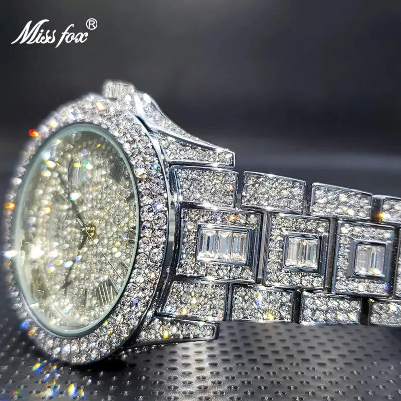 Men's Calendar Quartz  Diamond Watch - GLR SHOPPING