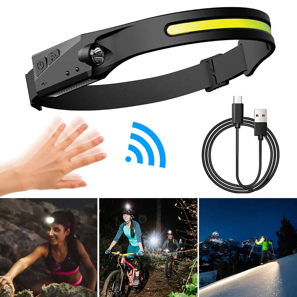 Led Sensor Headlamp Usb Rechargeable Headlight | Head Torch Motion - GLR SHOPPING