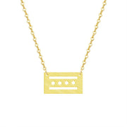 Minimalistic Chicago Flag Pendant Necklace Tattoo - GLR SHOPPING