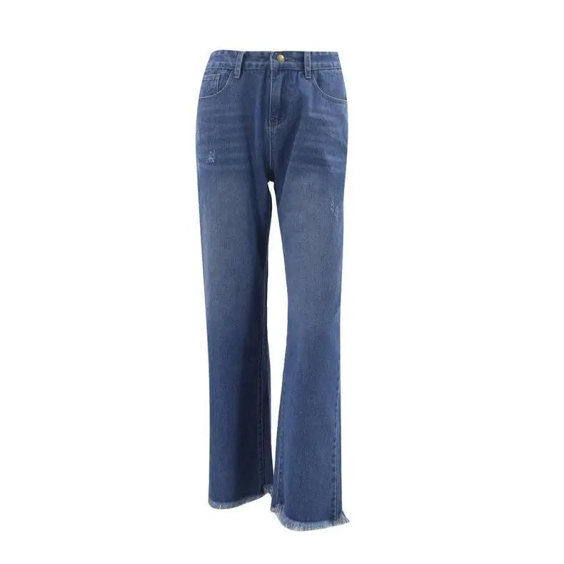 Women's Casual Denim Pants High Waisted Wide Leg Jeans - GLR SHOPPING