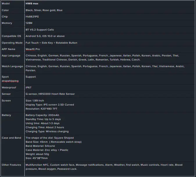 NFC Right Angle Design Bluetooth Smartwatch - GLR SHOPPING