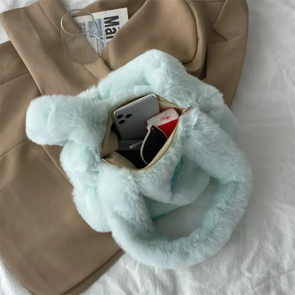 Fluffy Faux Fur Soft Shoulder Bags - GLR SHOPPING